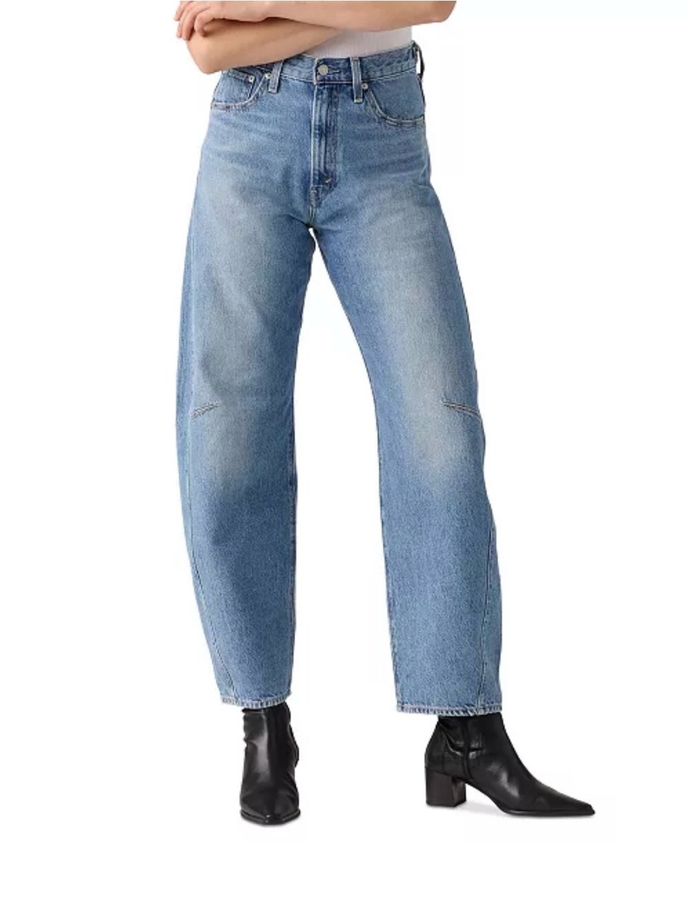Levi’s Cinch Barrel Jeans High Rise Baggy Light Wash 100% Cotton